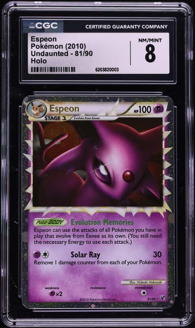 2010 Pokemon HeartGold & SoulSilver Undaunted Holo Espeon #81 CGC 8 NM-MT
