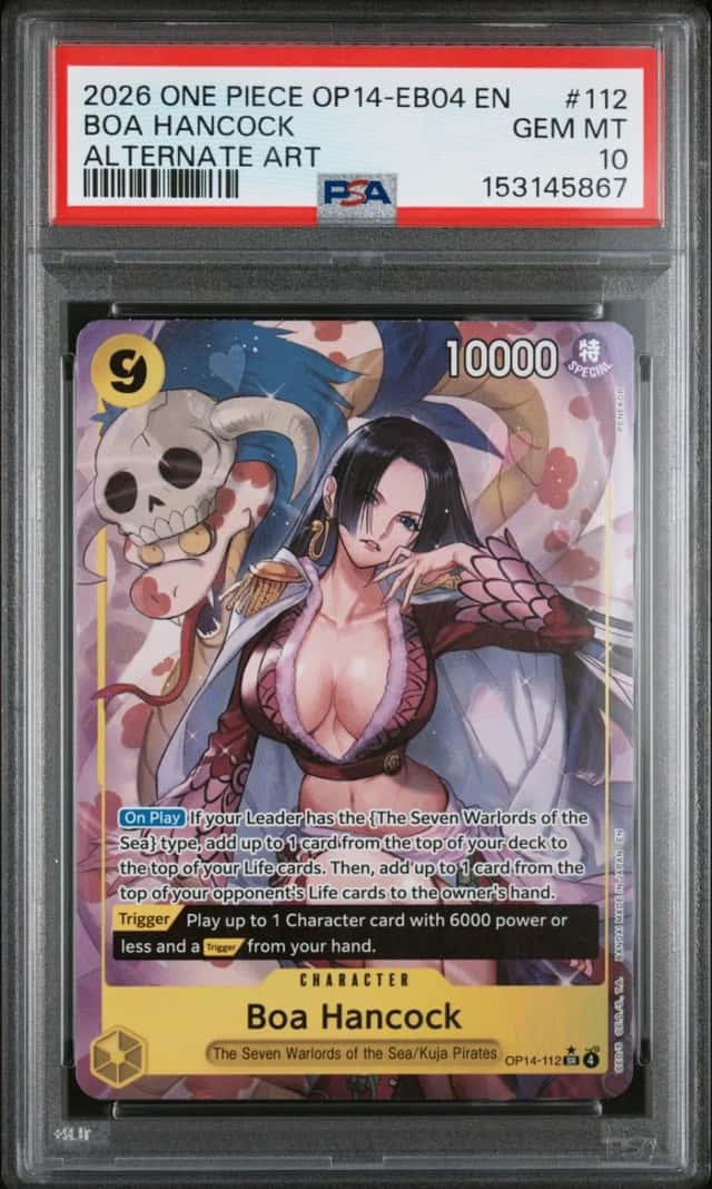 2026 ONE PIECE OP14-EB04-THE AZURE SEA'S SEVEN ALTERNATE ART BOA HANCOCK PSA 10