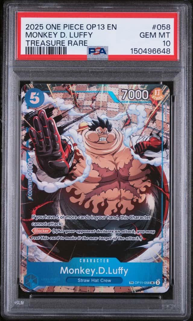 2025 One Piece Monkey D. Luffy Treasure Rare Uncommon #OP11-058 PSA 10 GEM MINT