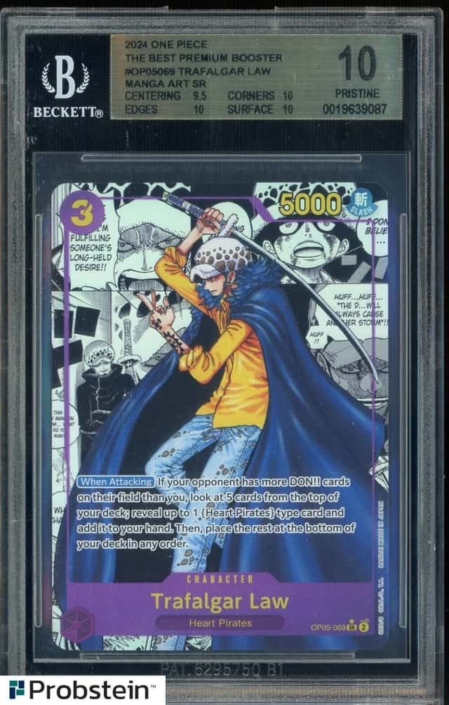 2024 One Piece The Best Premium Booster OP05069 Trafalgar Law Manga BGS 10