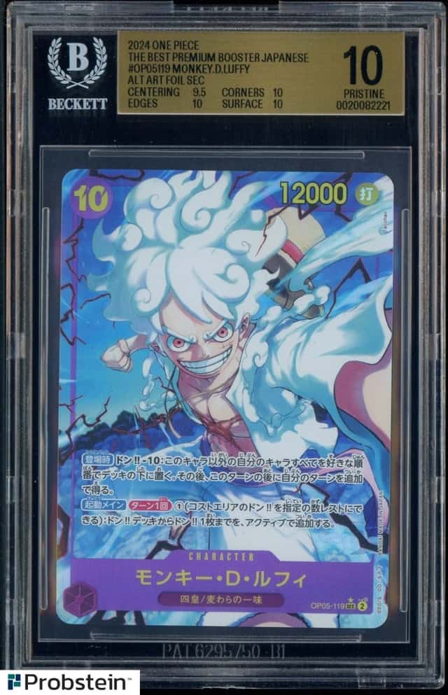 2024 One Piece JPN The Best Premium Booster Monkey.D.Luffy Alt Art Foil BGS 10