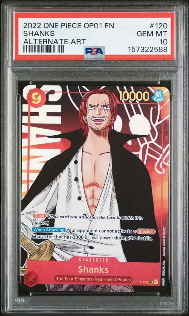 One Piece Shanks Romance Dawn Op01-120 Alternate Art PSA 10 Gem Mint
