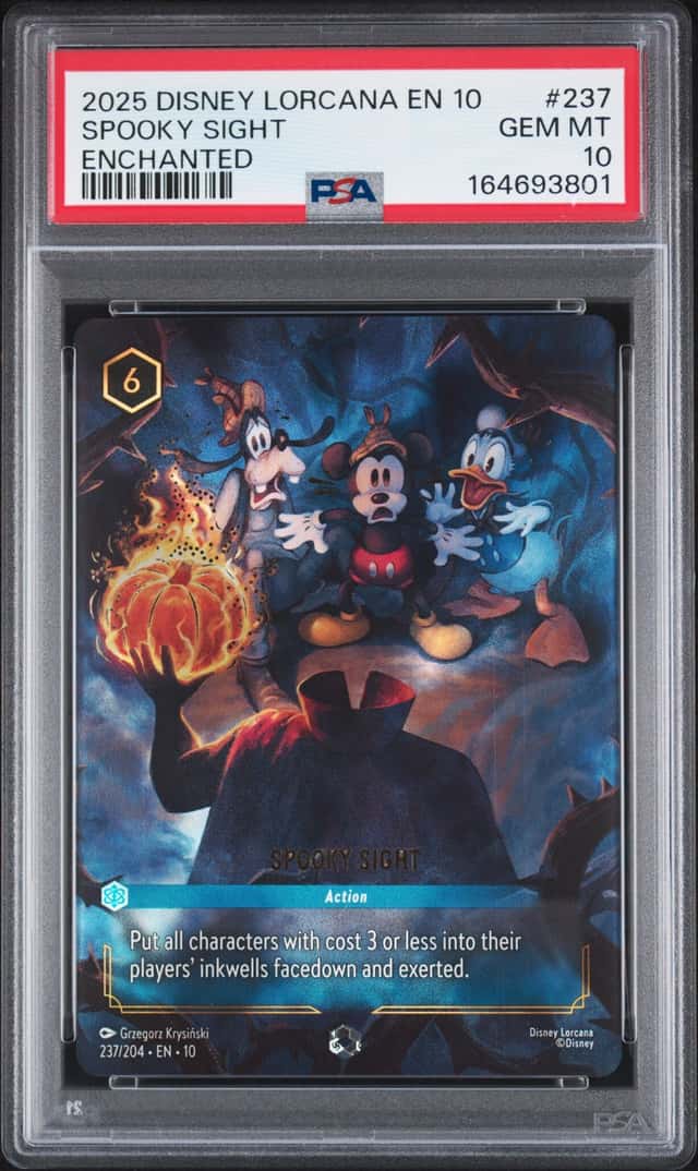 2025 Disney Lorcana Spooky Sight Enchanted #237/204 PSA 10 GEM MINT (01)