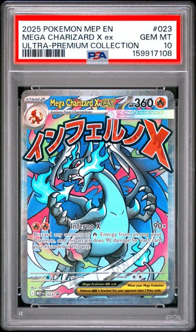 2025 POKEMON MEP EN-ME BLACK STAR PROMO #023 MEGA CHARIZARD X EX PSA 10