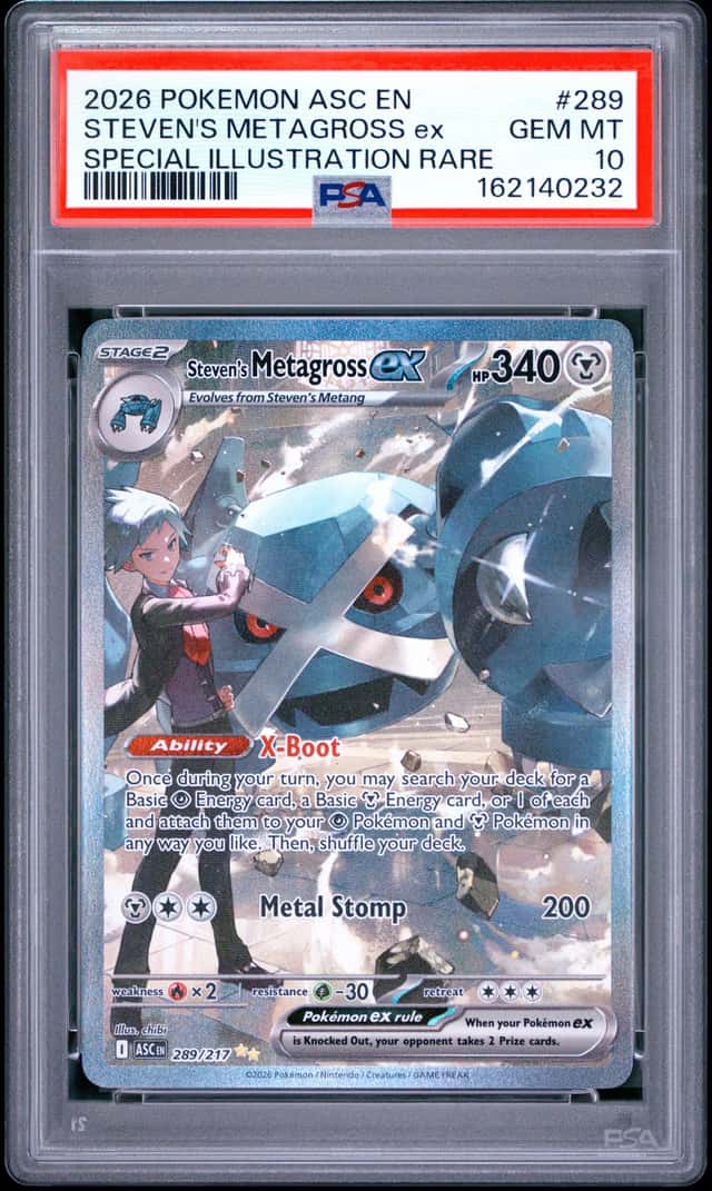 2026 POKEMON ASC SPECIAL ILLUSTRATION RARE #289 STEVEN'S METAGROSS EX PSA 10