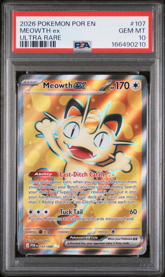 2026 Pokemon Perfect Order Meowth ex Ultra Rare #107/088 PSA 10 GEM MINT