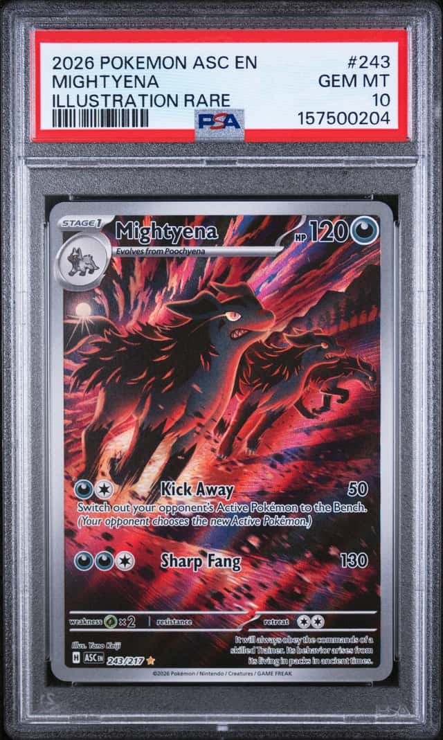 2026 POKEMON ASC EN-ASCENDED HEROES #243 MIGHTYENA ILLUSTRATION RARE PSA 10