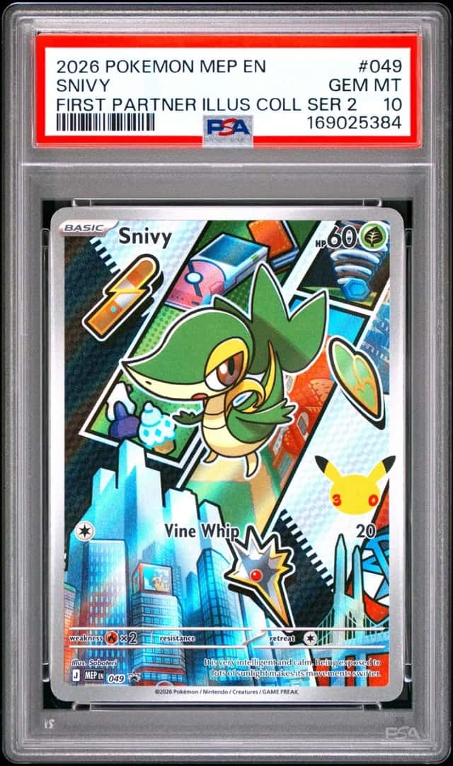 2026 POKEMON FIRST PARTNER ILLUSTRATION COLLECTION PROMO #049 SNIVY PSA 10