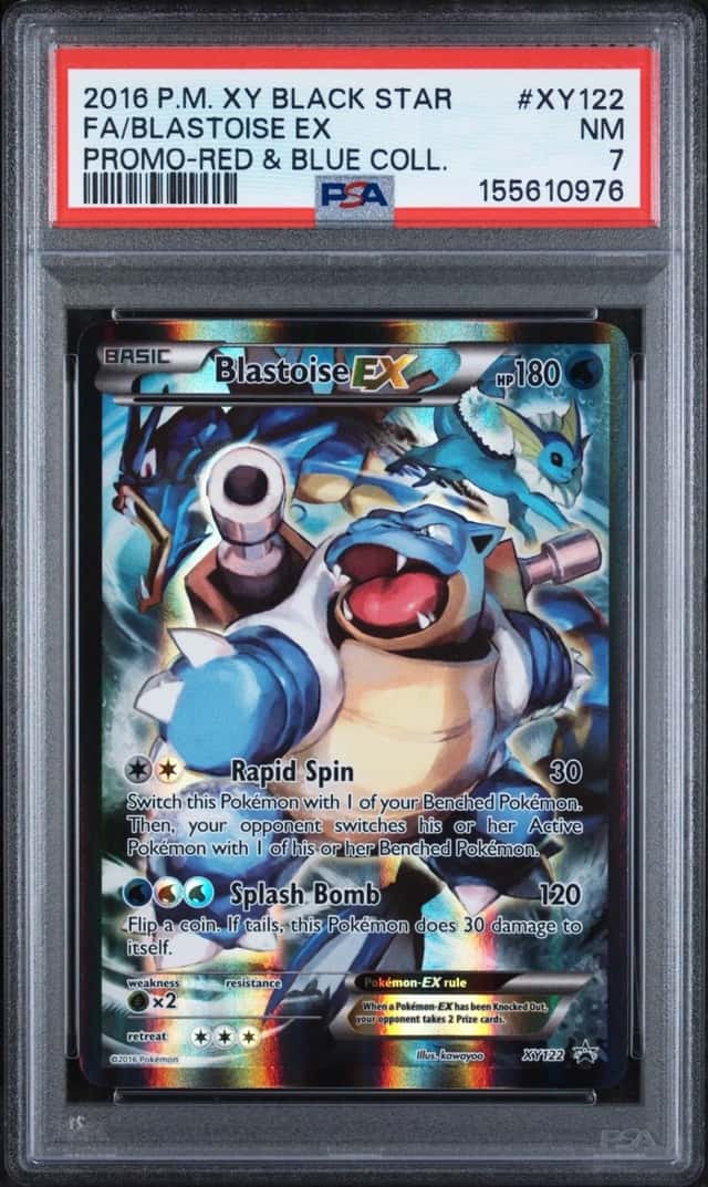 2016 POKEMON XY RED & BLUE COLLECTION #XY122 FULL ART/BLASTOISE EX PSA 7