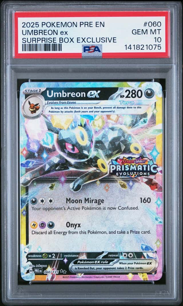 Pokémon TCG Umbreon ex Prismatic Evolutions Stamp 060/131 Promo Holo PSA 10