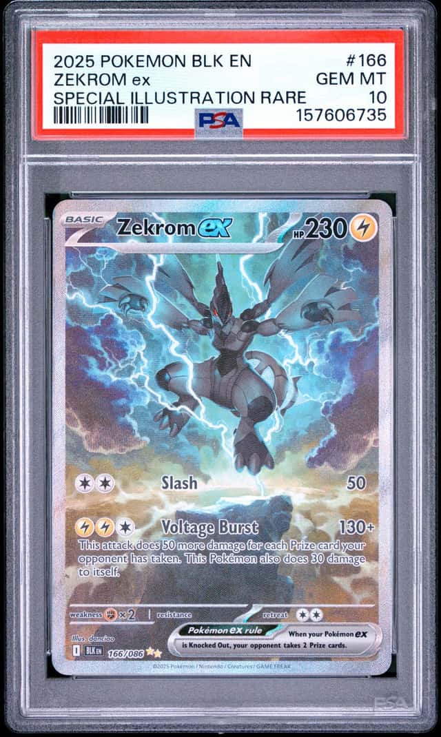 2025 Pokemon BLK EN Special Illustration Rare #166 Zekrom ex PSA 10 GEM MINT