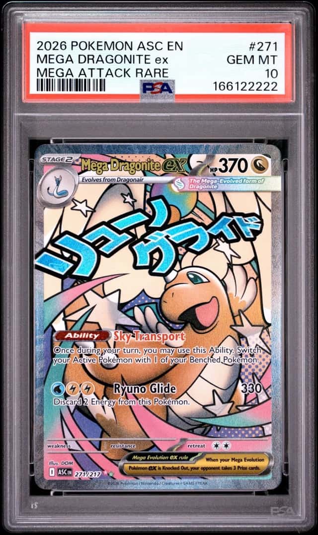 2026 POKEMON ASC EN-ASCENDED HEROES MEGA ATTACK RARE MEGA DRAGONITE EX PSA 10