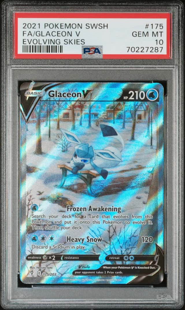 GLACEON 2021 POKEMON EVOLVING SKIES 175/203 ULTRA RARE FULL ART PSA 10 Q0027