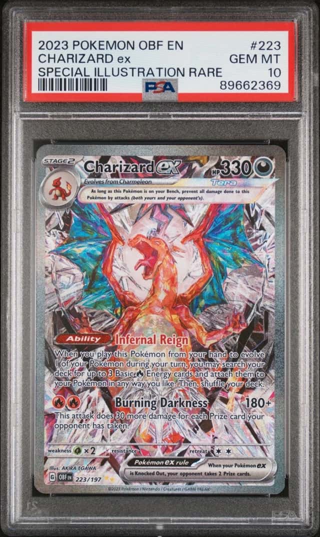 2023 POKEMON OBF EN-OBSIDIAN FLAMES #223 CHARIZARD ex SIR PSA 10