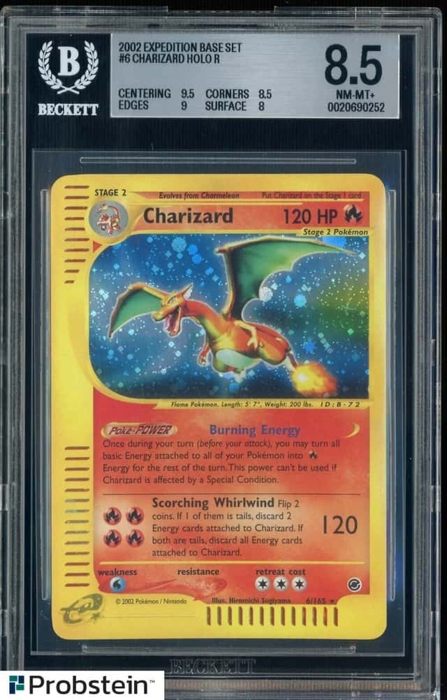2002 Pokemon Expedition Base Set #6 Charizard Holo BGS 8.5 NM-MT