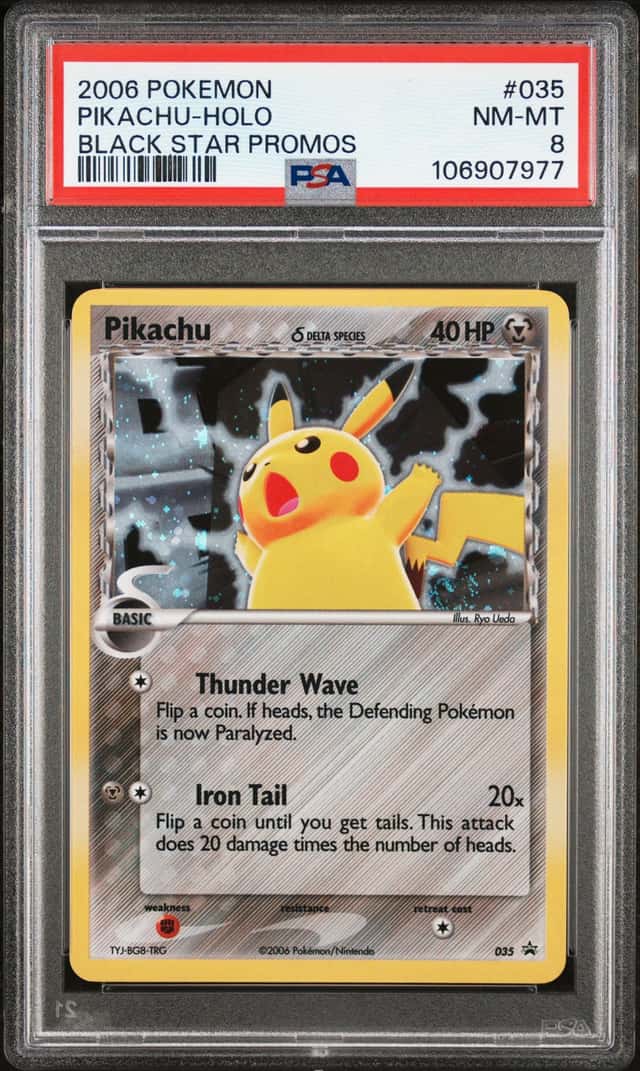 2006 POKEMON BLACK STAR PROMOS #035 PIKACHU-HOLO BLACK STAR PROMOS PSA 8