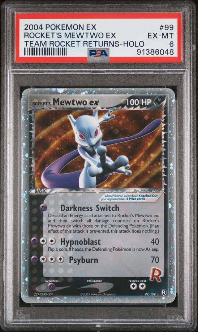 2004 Pokemon EX Team Rocket Returns 99/109 Rocket's Mewtwo ex Ultra Rare PSA 6