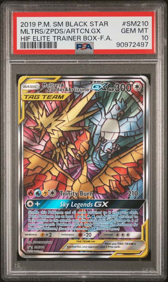 2019 Pokemon SM Promo Moltres & Zapdos Articuno Tag Team #SM210 PSA 10