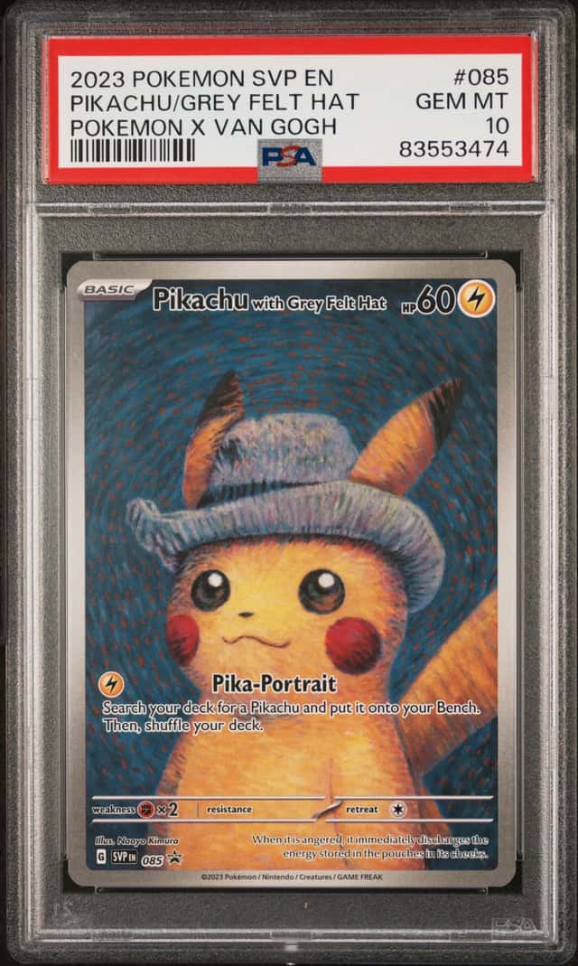 Pokemon Pikachu with Grey Felt Hat SVP Promo Full Art EN 2023 #085 PSA 10