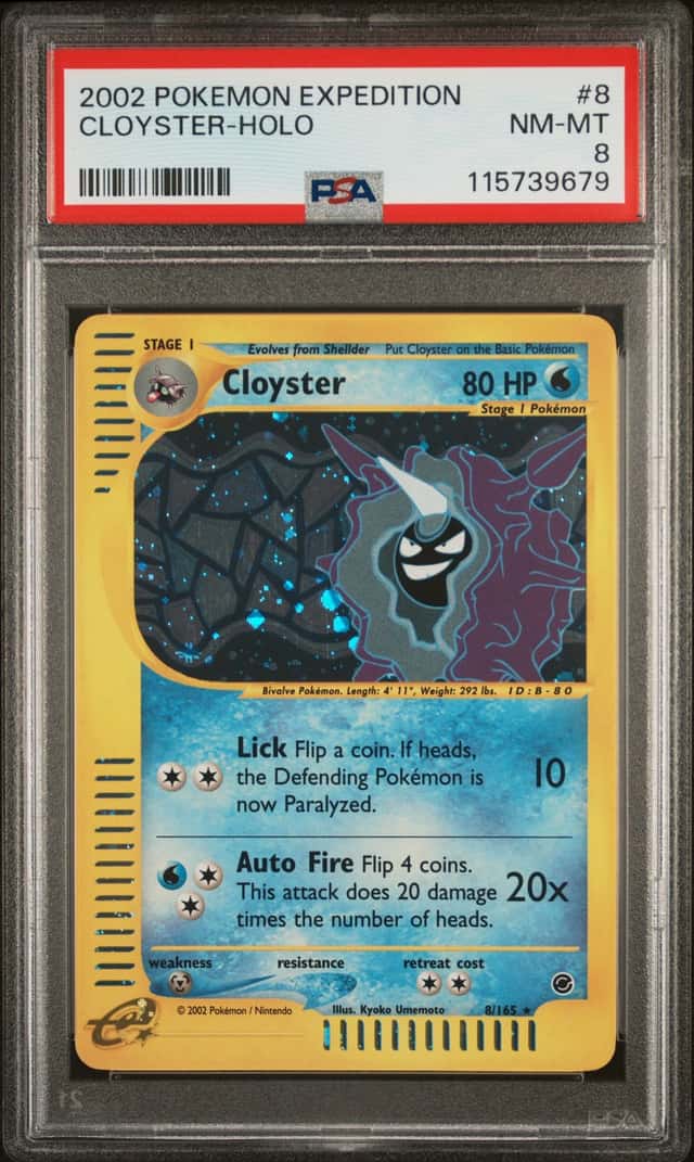 2002 Pokemon Expedition #8 Cloyster Holo PSA 8 NM-MT