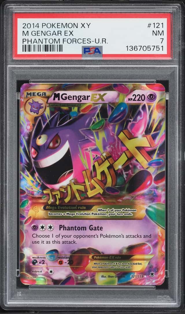 2014 Pokemon XY Phantom Forces Holo M Gengar EX #121 PSA 7 NRMT
