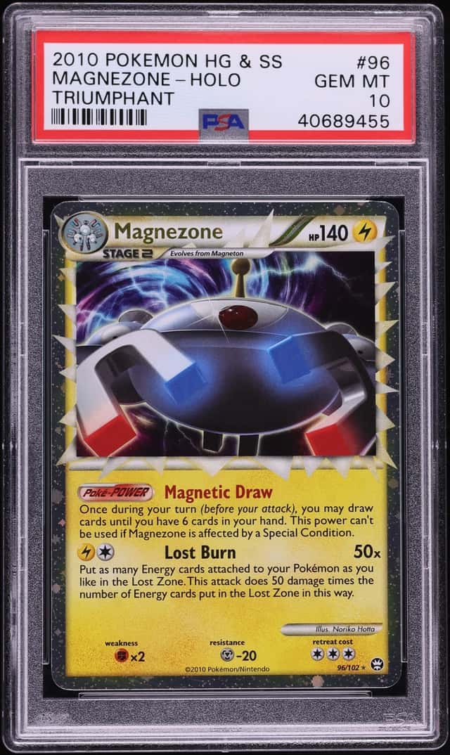 2010 Pokemon HeartGold & SoulSilver Triumphant Holo Magnezone #96 PSA 10 GEM MINT