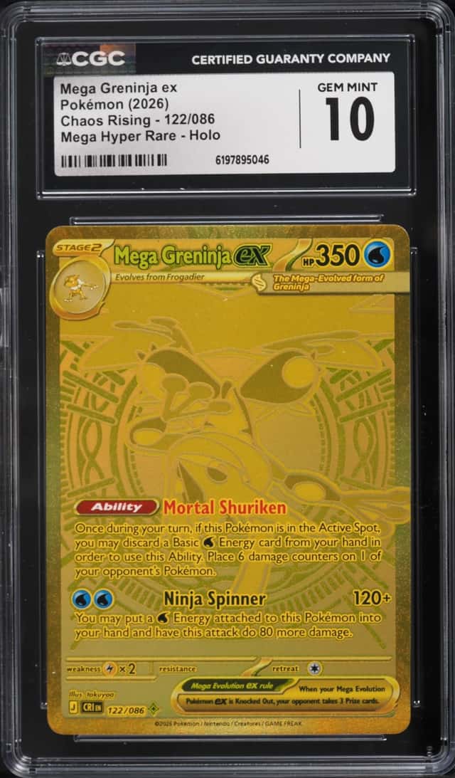 2026 Pokemon Mega Evolution Chaos Rising MHR Mega Greninja ex #122 CGC 10 GEM MINT