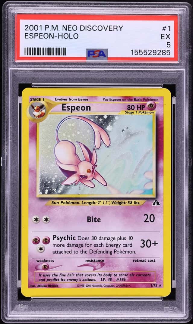 2001 Pokemon Neo Discovery Holo Espeon #1 PSA 5 EX