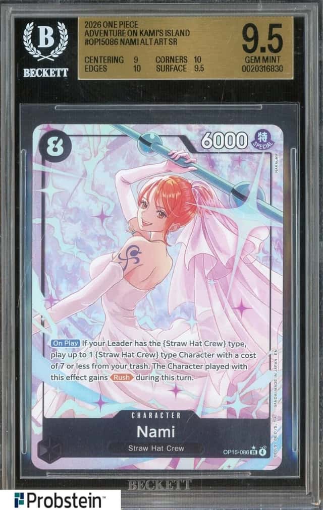 2026 One Piece Adventure On Kami's Island OP15-086 Nami Alt Art BGS 9.5