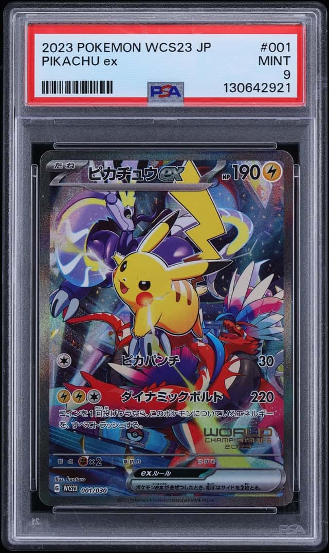 2023 Pokemon Japanese SV World Championships Yokohama Full Art Pikachu EX #1 PSA 9 MINT