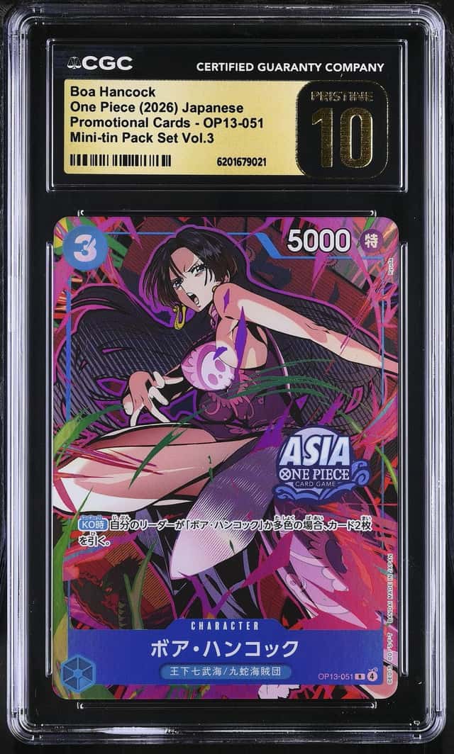 2026 One Piece Japanese Promo Mini-tin Pack Set Vol.3 Boa Hancock #OP13-051 CGC 10 PRISTINE