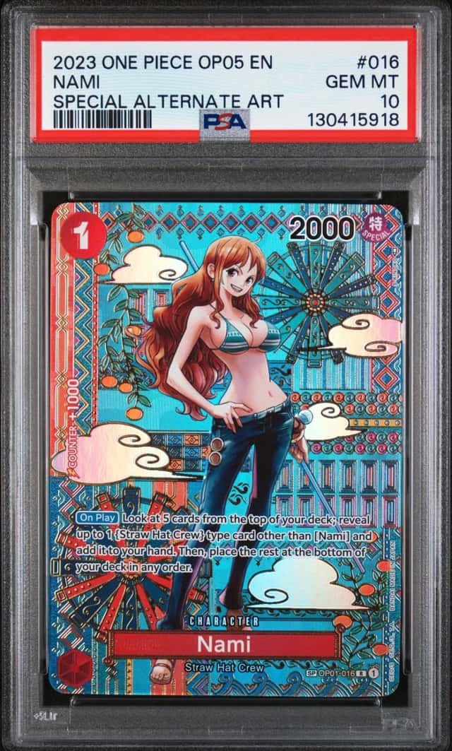 2023 ONE PIECE OP05-AWAKENING OF THE NEW ERA SPECIAL ALTERNATE ART NAMI PSA 10