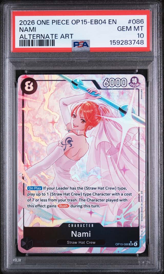 2026 One Piece Adventure on Kami's Island Nami Alternate Art #OP15-086 PSA 10