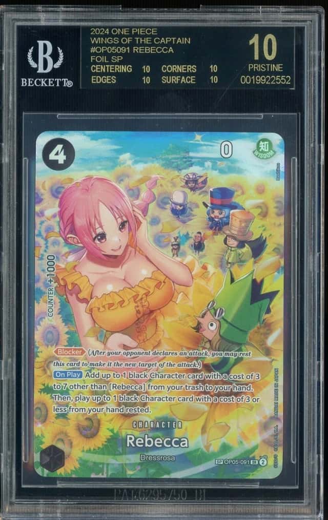 2023 One Piece EN Wings of Captain #OP05091 Rebecca SP Foil BGS 10 BLACK LABEL