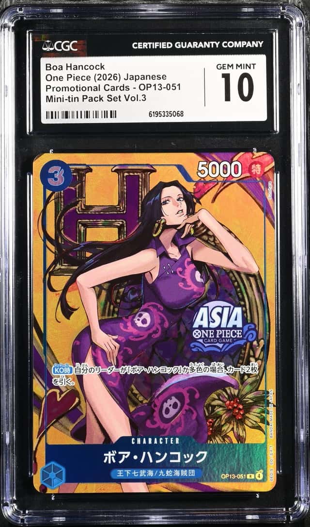 2026 One Piece Asia JP Boa Hancock OP13-051 R Mini-Tin Vol.3 Promo #2 CGC 10