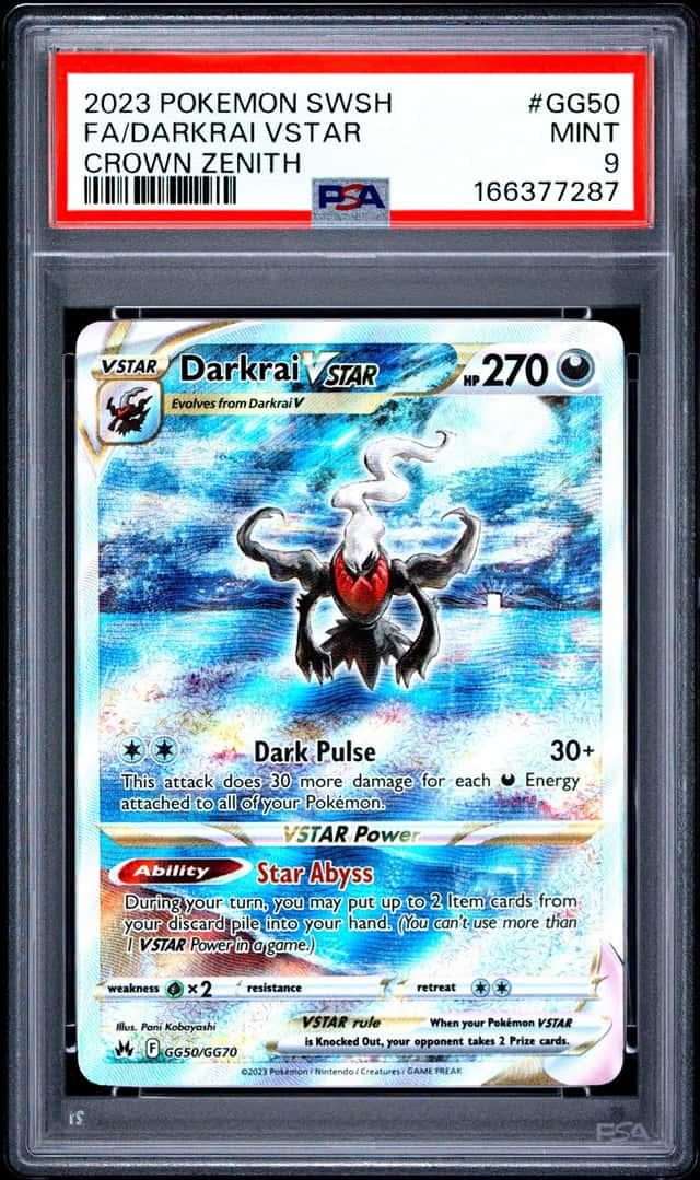 Darkrai VSTAR GG50/GG70 SWSH: Crown Zenith: Galarian Gallery Holo PSA 9 Pokémon