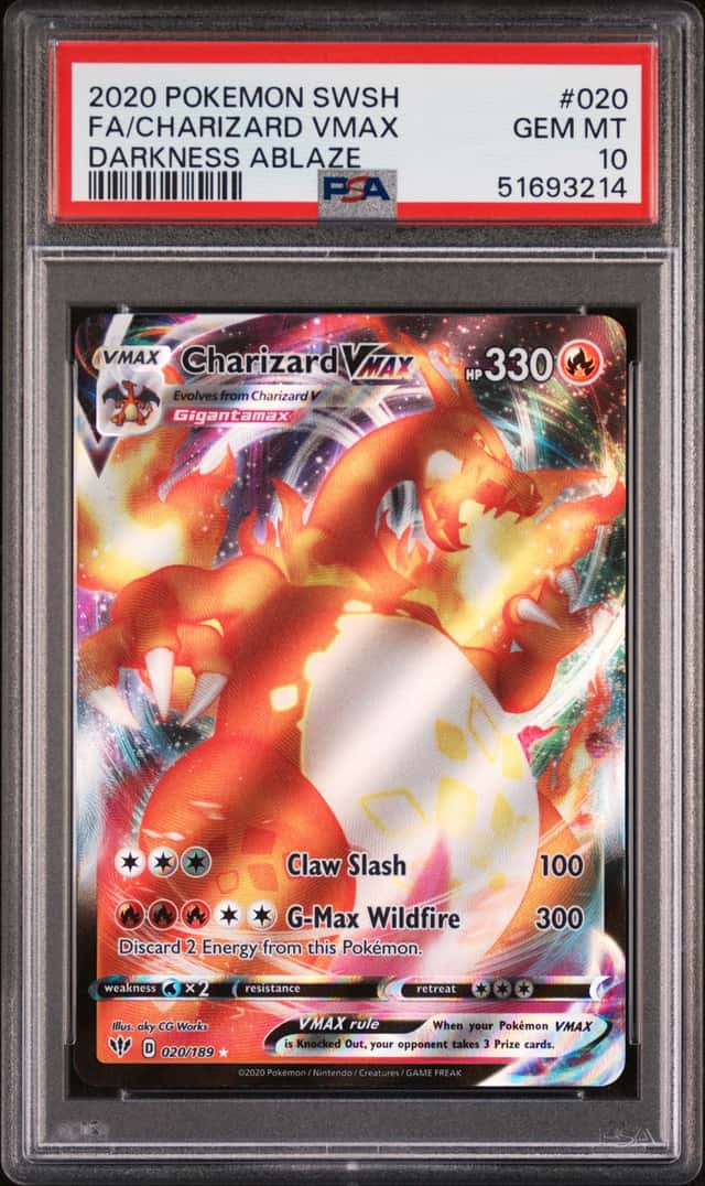 Pokémon TCG Charizard VMAX Darkness Ablaze 020/189 PSA 10 Gem Mint