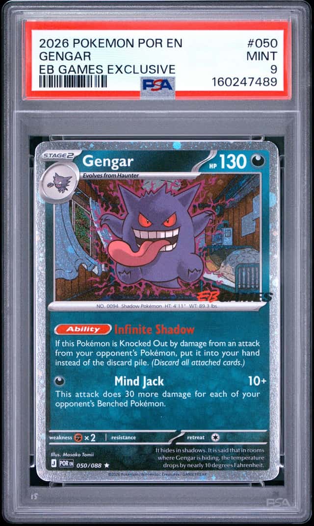 2026 POKEMON POR EN-PERFECT ORDER EB GAMES EXCLUSIVE #050 GENGAR PSA 9