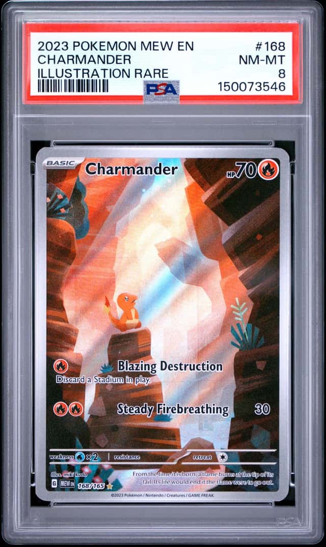 2023 CHARMANDER POKEMON MEW EN-151 ILLUSTRATION RARE #168 PSA 8