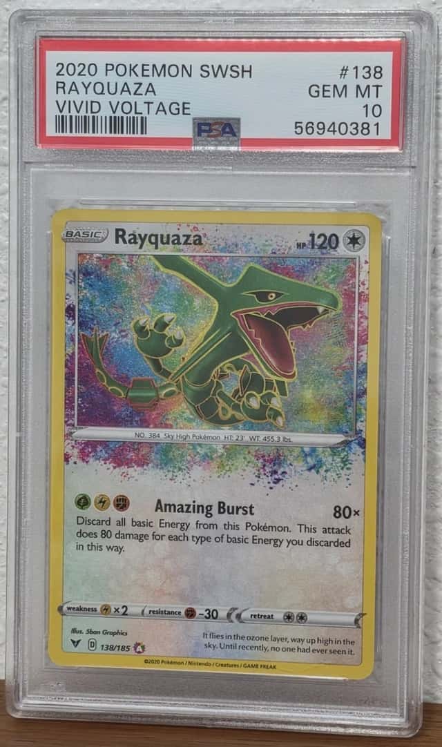 Rayquaza Amazing Rare SWSH 138/185 Vivid Voltage Pokemon PSA 10 Mint