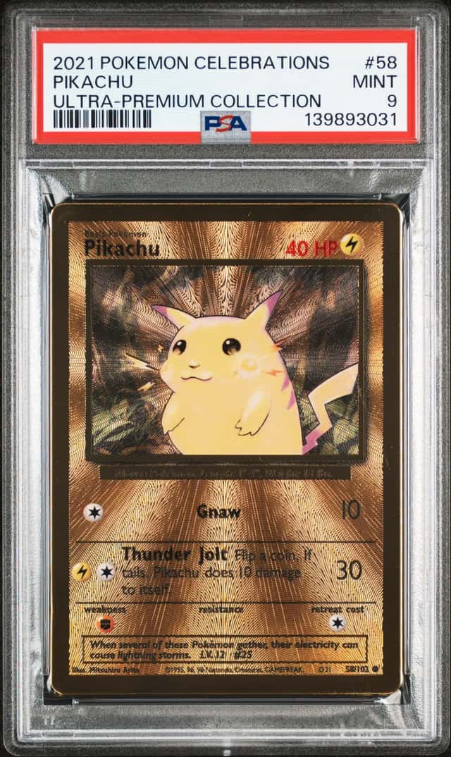 2021 Pokemon Celebrations Ultra Premium Collection Pikachu Metal #58 PSA 9