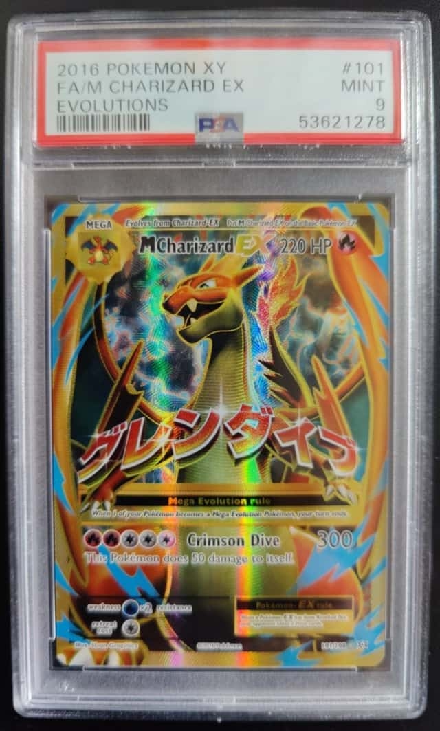 2016 Pokemon MCharizard EX XY Evolutions 101/108:Holo Full Art-graded-PSA 9Mint!
