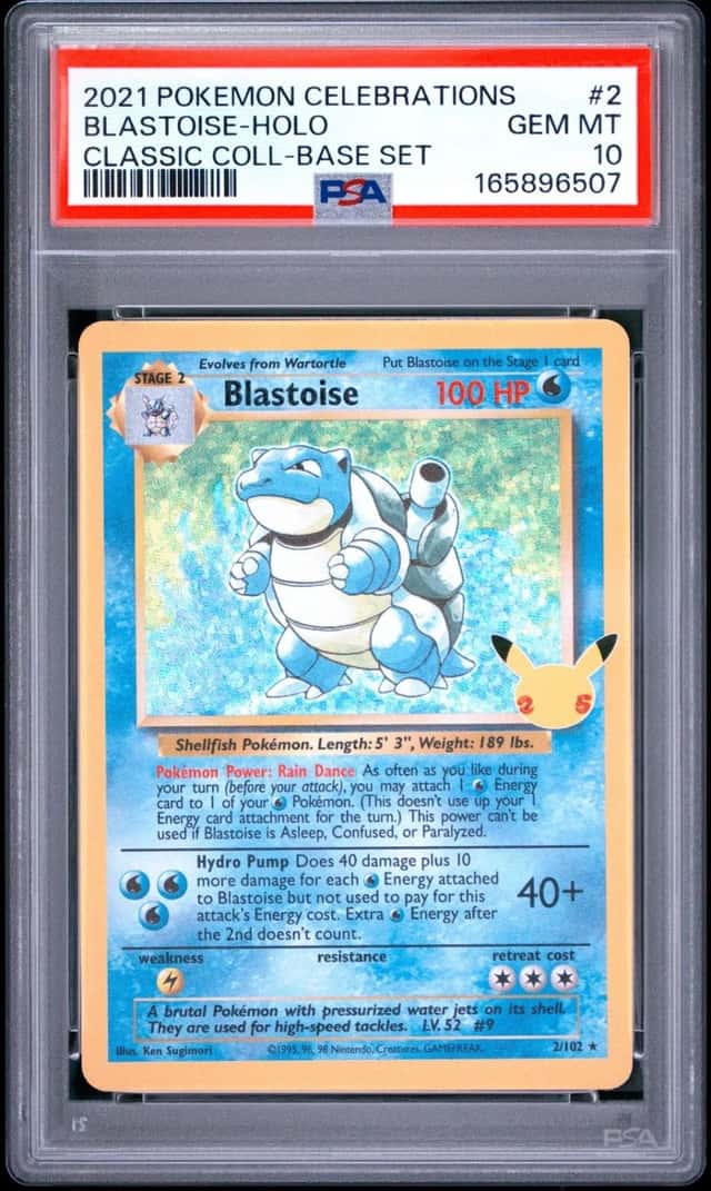 2021 POKEMON CELEBRATIONS CLASSIC COLLECTION #2 BLASTOISE-HOLO PSA 10