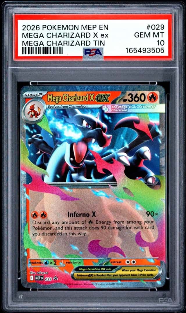 2026 POKEMON MEP EN-ME BLACK STAR PROMO #029 MEGA CHARIZARD TIN X EX PSA 10