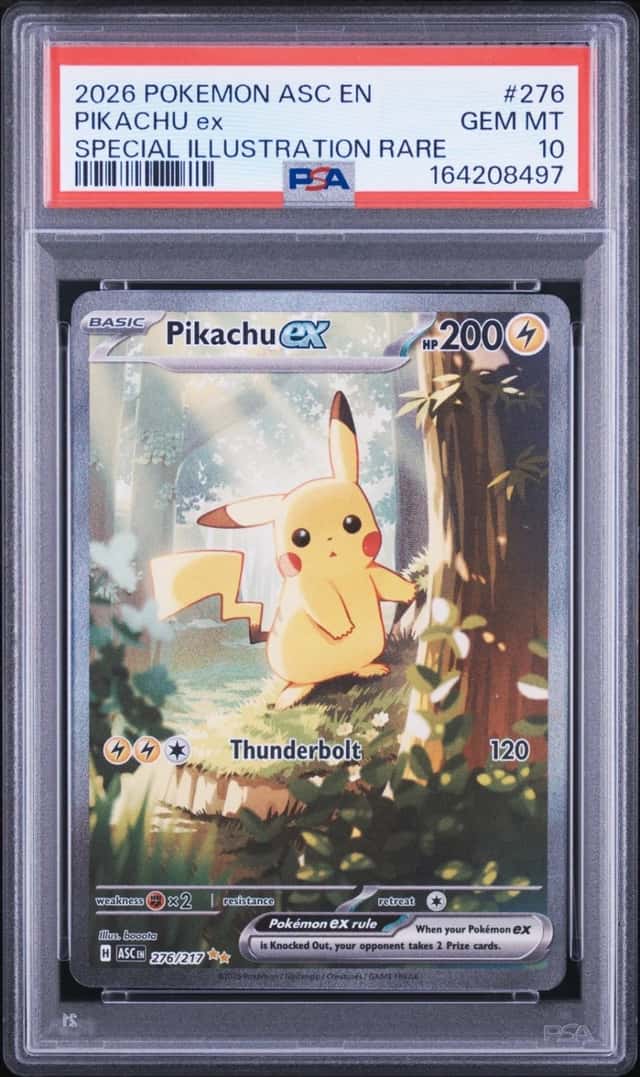 2026 POKEMON ASCENDED HEROES SPECIAL ILLUSTRATION RARE #276 PIKACHU EX PSA 10