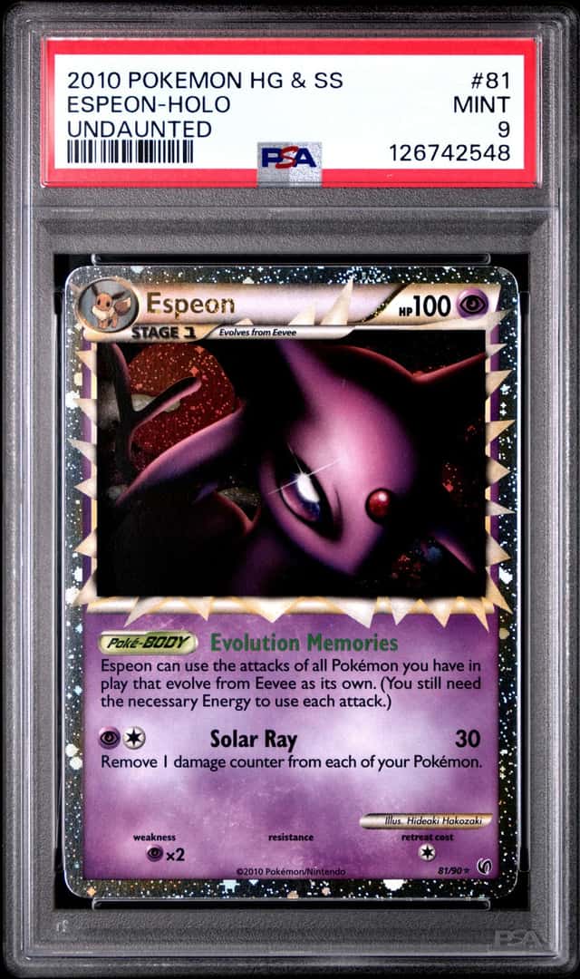 2010 Pokemon HeartGold & SoulSilver Undaunted Espeon #81/90 PSA 9