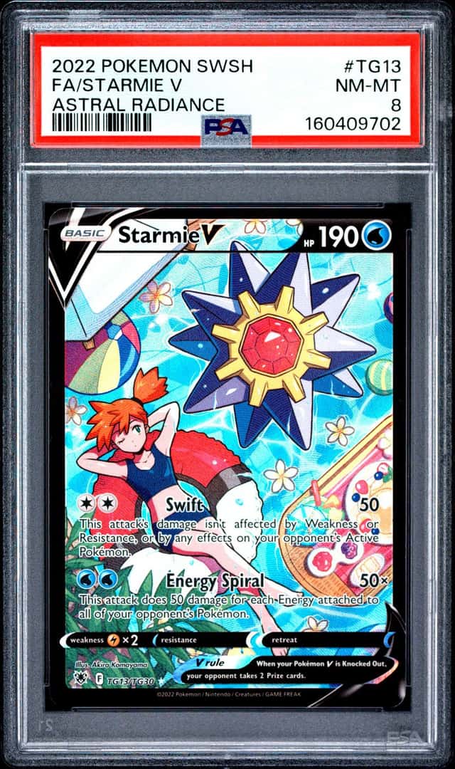 2022 Pokemon TCG Starmie V Astral Radiance TG13/TG30 Holo Full Art PSA 8