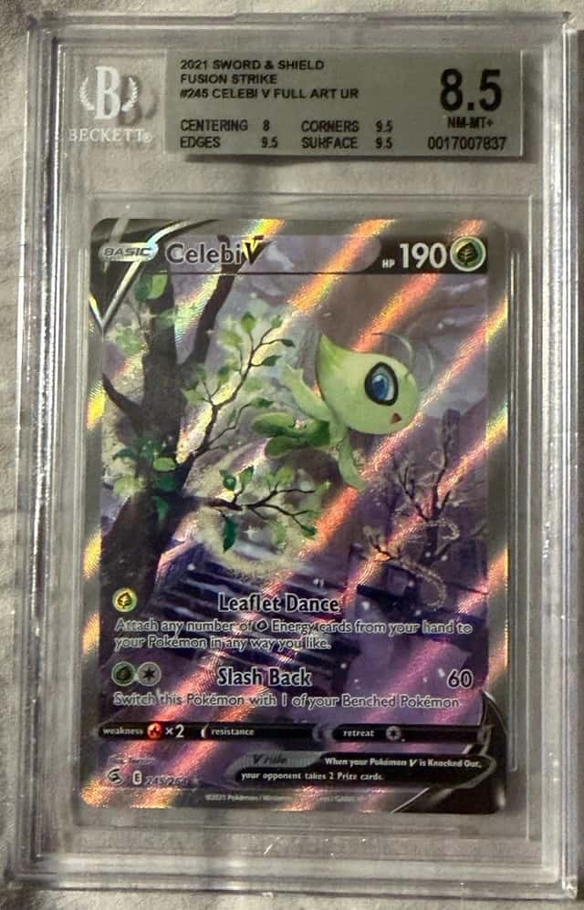 Celebi V Fusion Strike Full Art Holo UR EN 2021 BGS 8.5