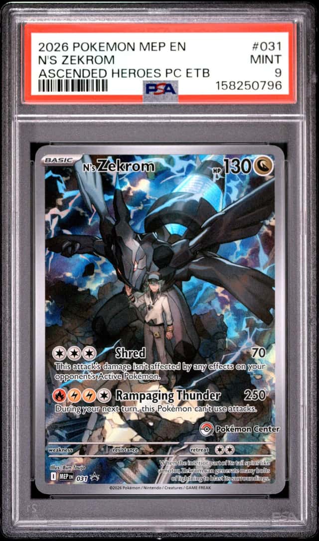 2026 POKEMON ASCENDED HEROES POKEMON CENTER ELITE TRAINER BOX N'S ZEKROM PSA 9