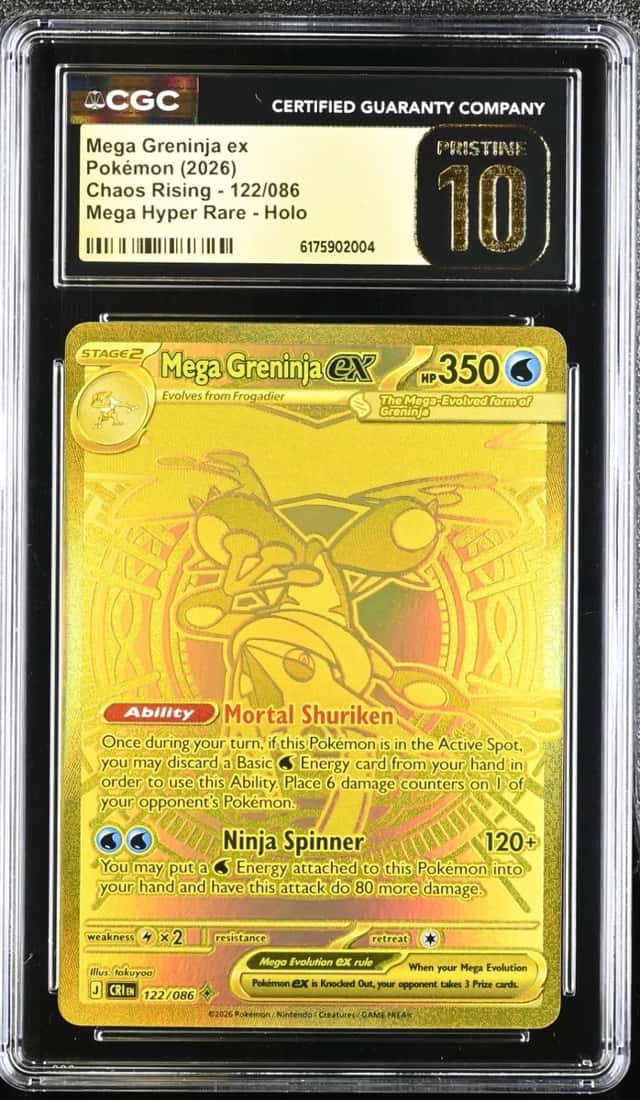 CGC 10 Pristine - Mega Greninja ex 122/086 Gold Hyper Rare Pokemon Chaos Rising